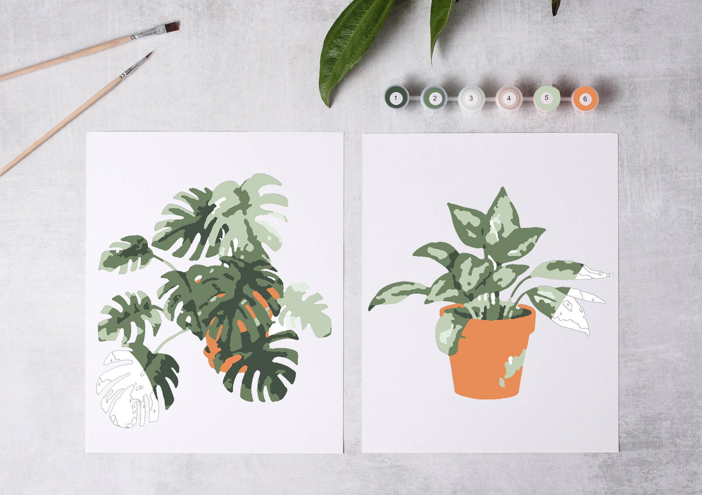 Tropical Plants Paint-By-Numbers paint by numbers kit by ByGeorgee
