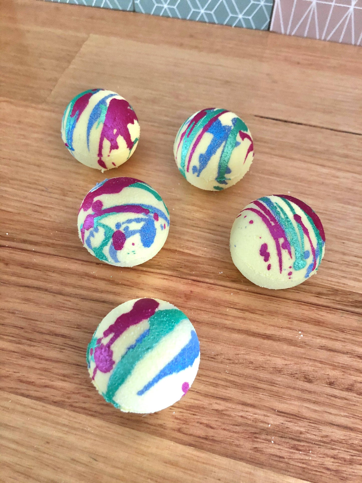 Handmade Mini Goat Milk Bath Bombs goat milk bath bomb detail view by ByGeorgee