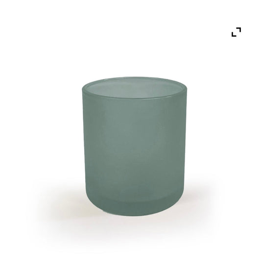 Frosted Green candle jar L