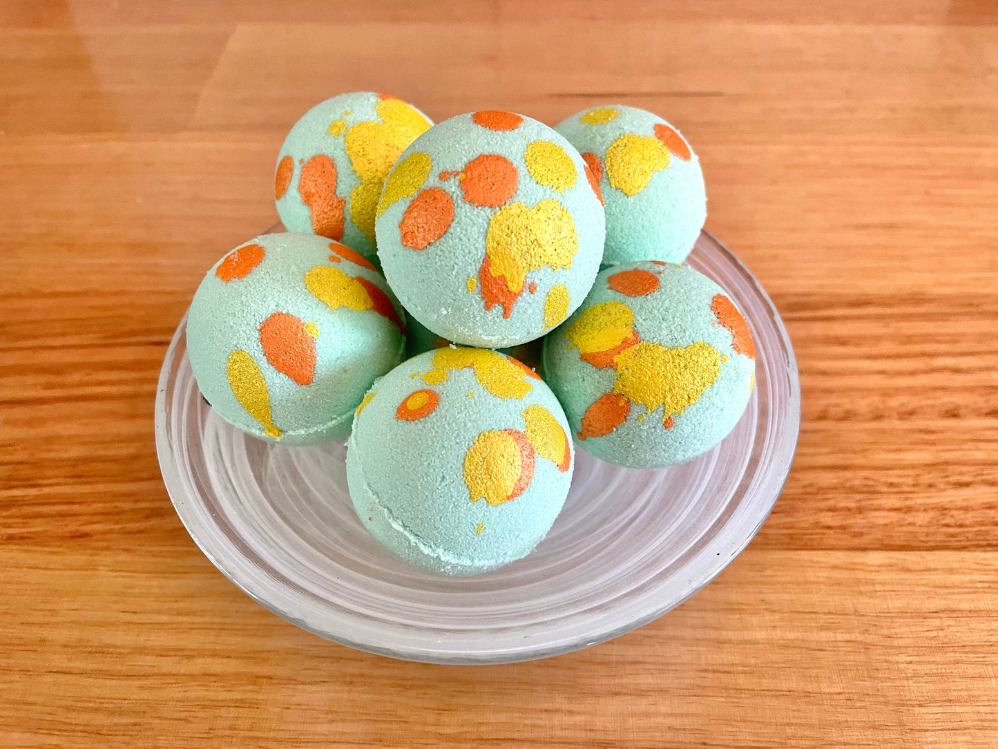 Handmade Mini Goat Milk Bath Bombs goat milk bath bomb close-up view by ByGeorgee