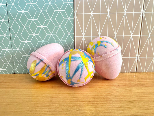 Dragonfruit and Hibiscus Easter Egg Goat Milk Bath Bomb goat milk bath bomb by ByGeorgee