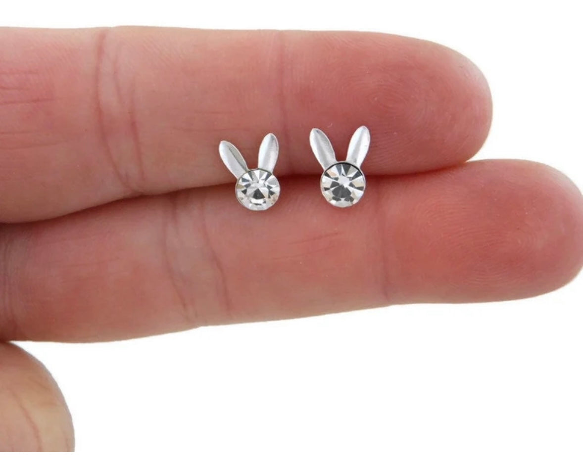 Luna Bunny Studs earrings detail view by ByGeorgee
