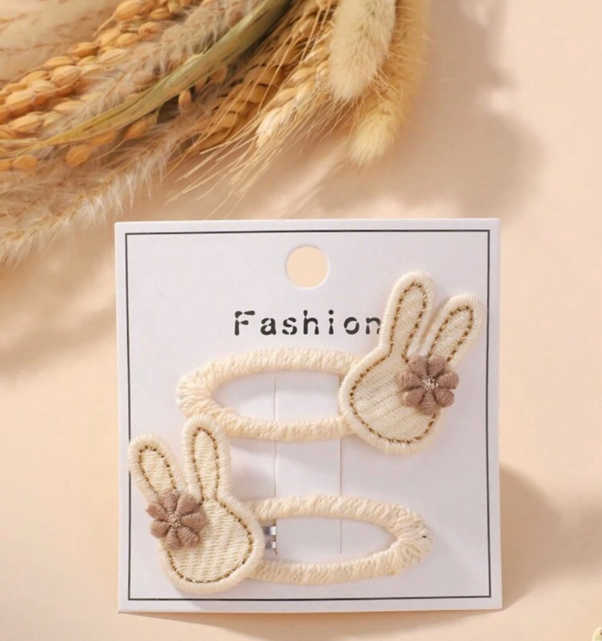 Sweet Bunny hair clips hair accessories detail view by ByGeorgee