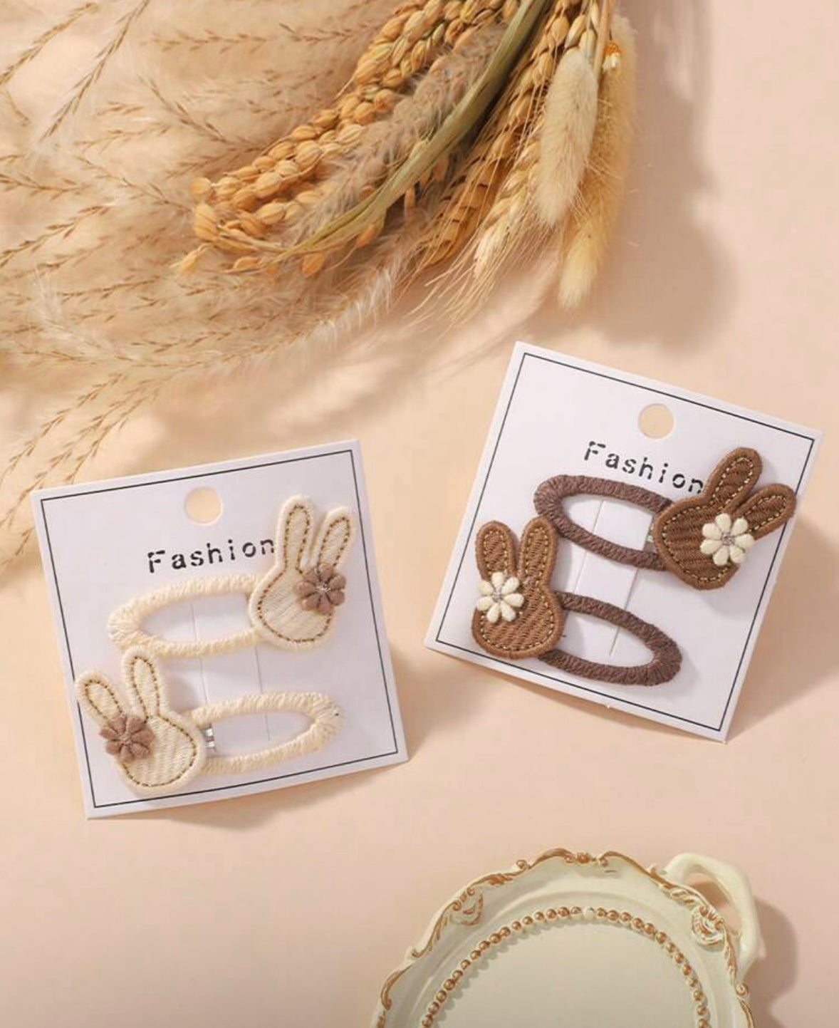 Sweet Bunny hair clips hair accessories alternate view by ByGeorgee