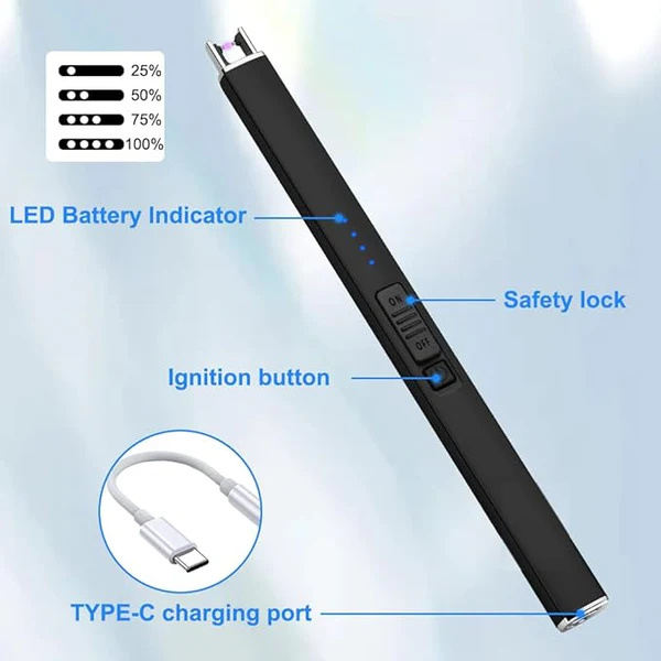 Rechargeable lighter by ByGeorgee for candles and home use close-up view